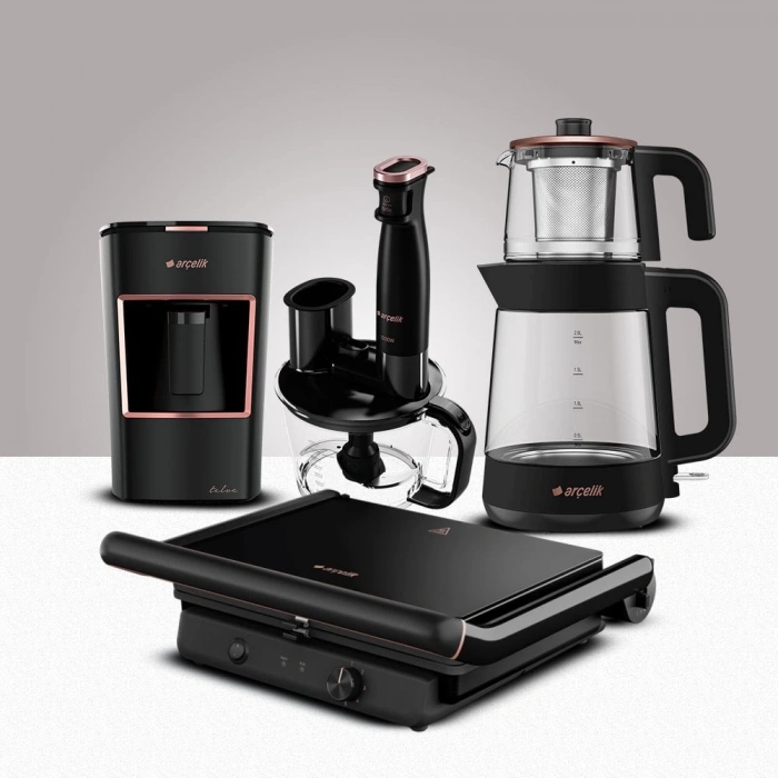 Arçelik 4lü Cam Siyah Resital Set