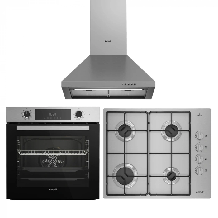 Arçelik Inox Çizgi Ankastre Set