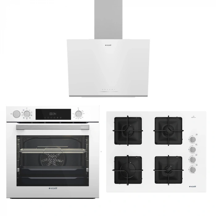 Arçelik Kare Ocaklı Beyaz Buhar Destekli Afry Ankastre Set