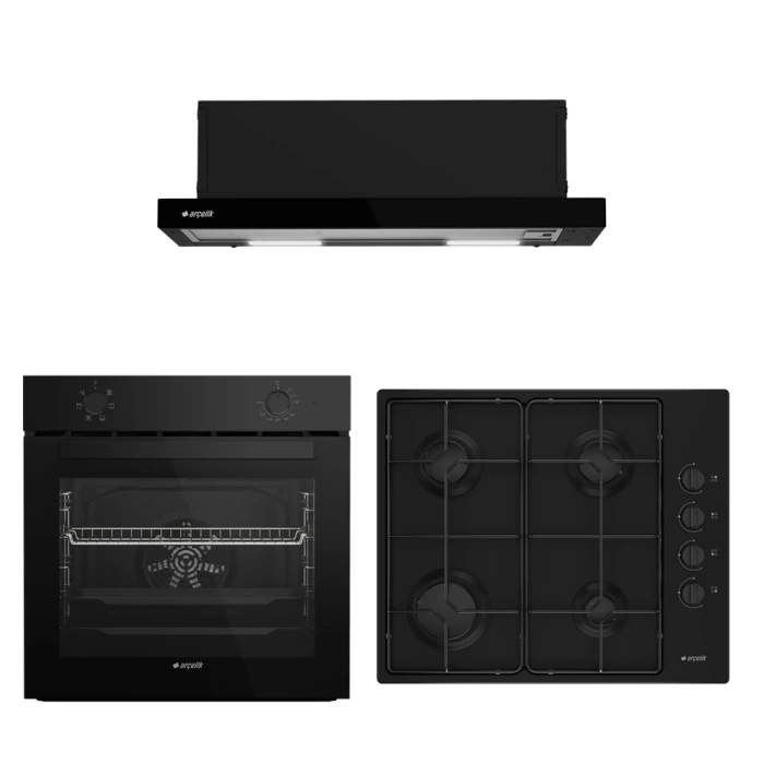 Arçelik Siyah Ekonomik Ankastre Set