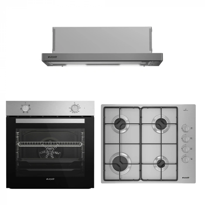 Arçelik Yeni Ekonomik Inox Ankastre Set