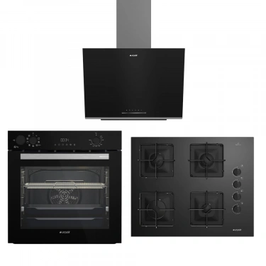 Arçelik Kare Ocaklı Siyah Buhar Destekli Afry Ankastre Set