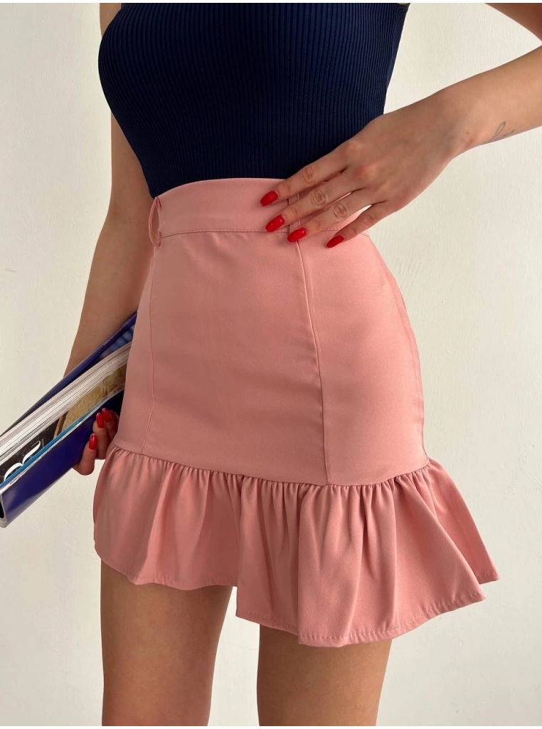 Altı fırfırlı etek pudra s24817