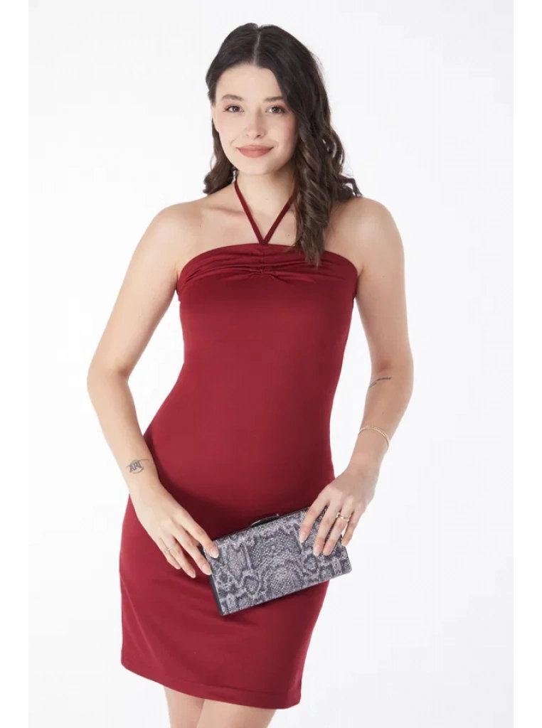 Bağcık detaylı abiye elbise