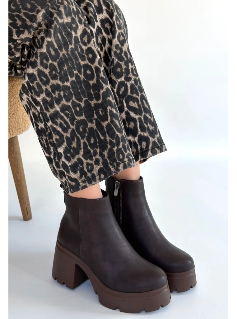 Belay Acı Kahve Nubuk Topuklu Bot