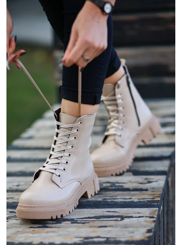 Bria  Nude Cilt Bağcıklı Bot