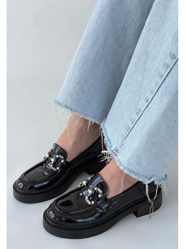 Ertin Siyah Rugan Oxford Ayakkabı