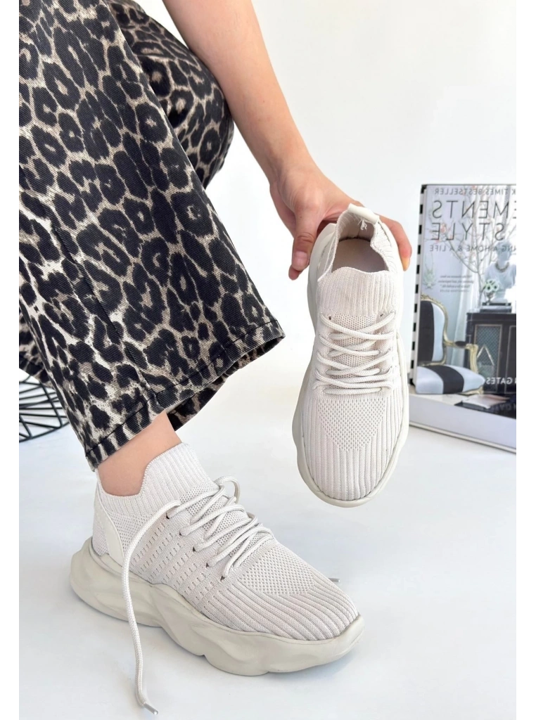 Henta Bej Triko Bağcıklı Spor Ayakkabı