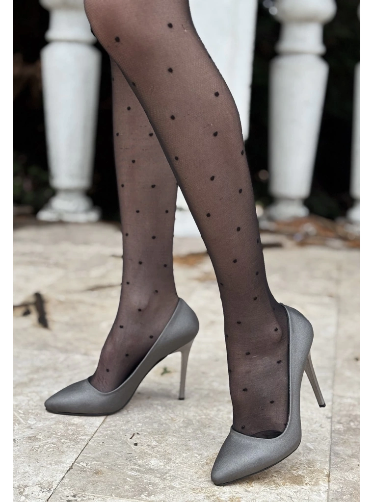 Hillar Platin Saten Stiletto Ayakkabı