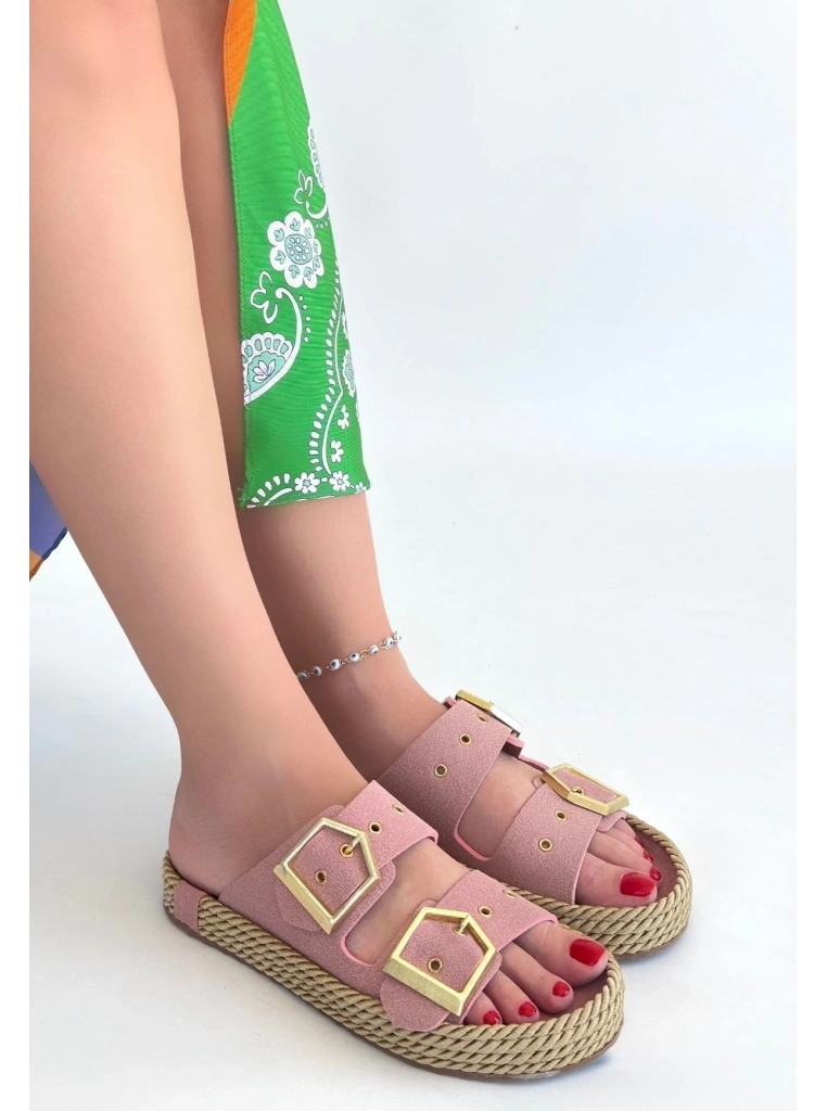 İces Pudra Nubuk Terlik