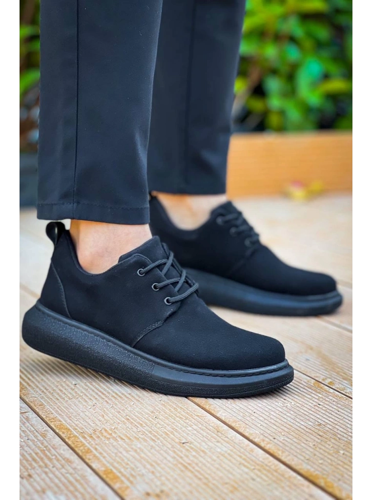 KB-003 Kuback Siyah Süet Siyah Taban Bağcıklı  Günlük Erkek  Ayakkabı