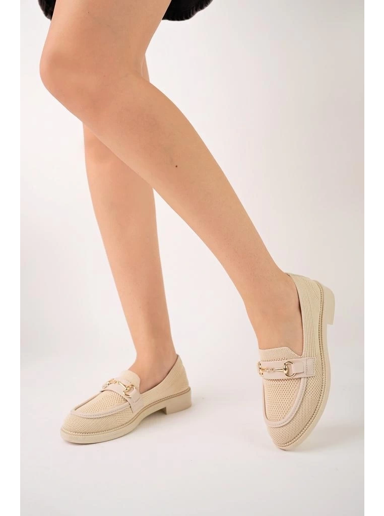 KB-021 Kuback Bej Triko G Toka  Günlük Kadın Ayakkabı