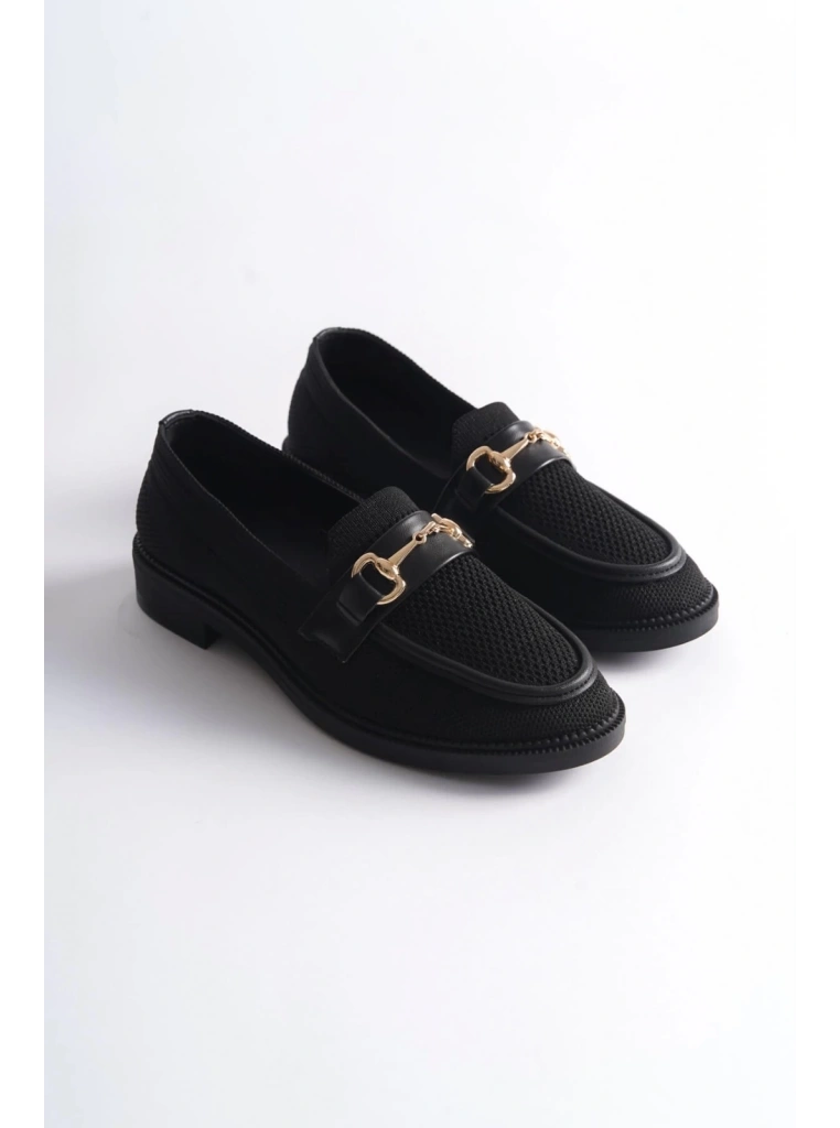 KB-021 Kuback Siyah Triko Siyah Taban G Toka  Günlük Kadın Ayakkabı