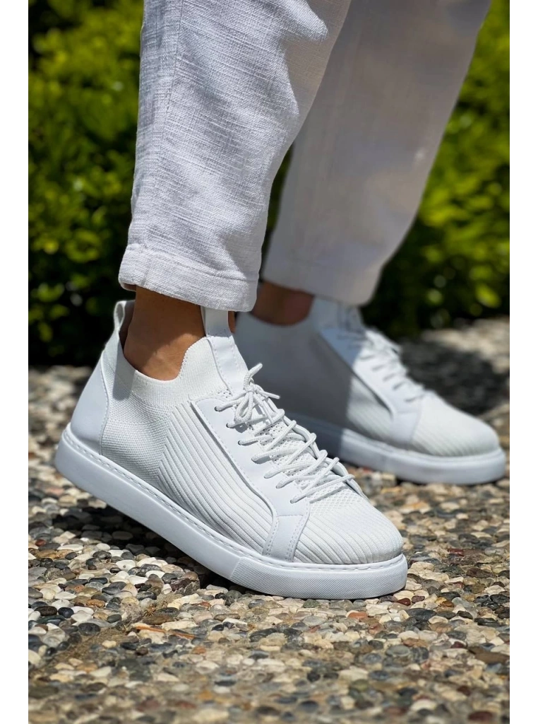 KB-112   Kuback Beyaz Triko Bağcıklı  Günlük Erkek  Ayakkabı