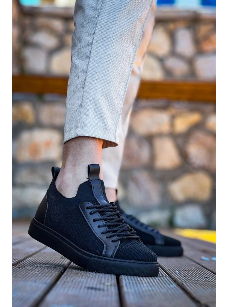 KB-112  Kuback Siyah Siyah TabanTriko Bağcıklı  Günlük Erkek  Ayakkabı