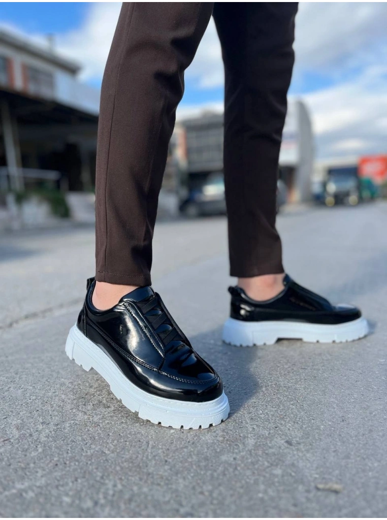 KB-703 Kuback Siyah Rugan Lastikli Günlük Erkek Ayakkabı