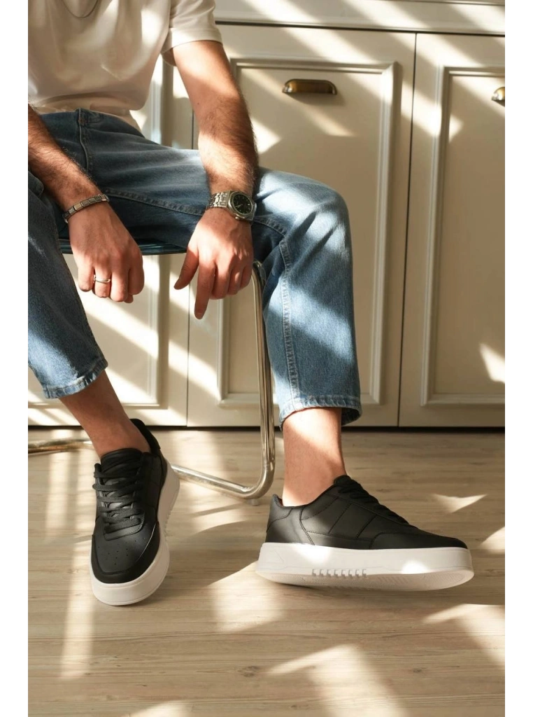 KB-N2 Kuback Siyah Cilt Bağcıklı Günlük Erkek Ayakkabı