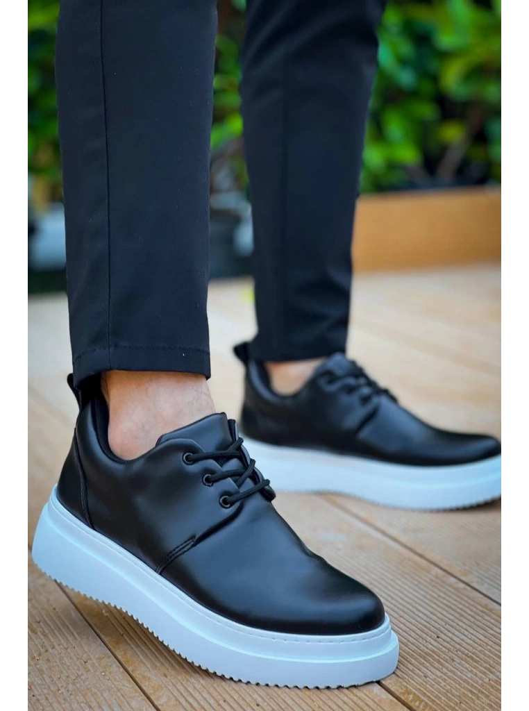 KB-X3  Kuback Siyah Cilt  Bağcıklı  Günlük Erkek  Ayakkabı