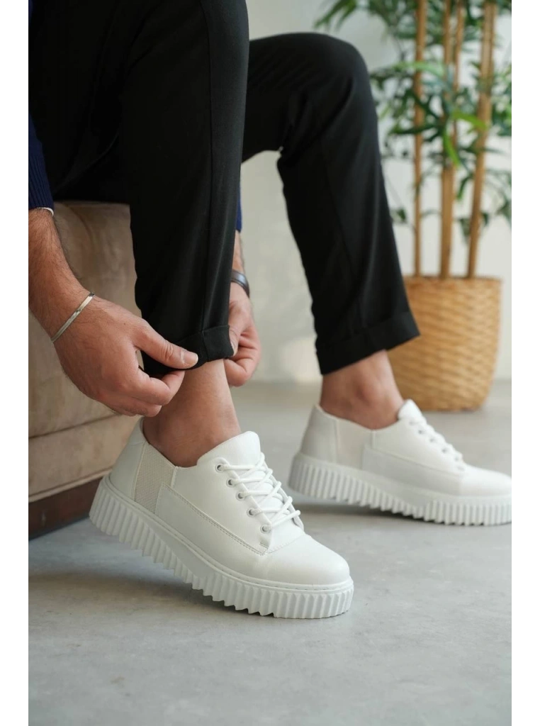 KB-X516 Kuback Beyaz Cilt Günlük Erkek Ayakkabı