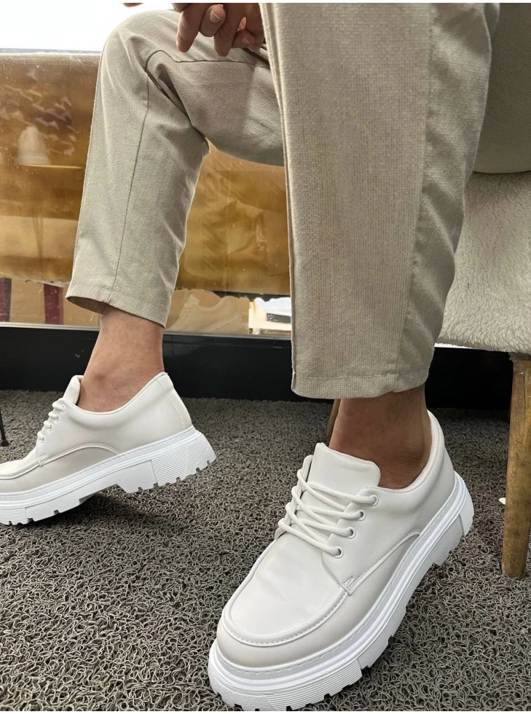 KB-X6 Kuback Beyaz Cilt Günlük Erkek Ayakkabı