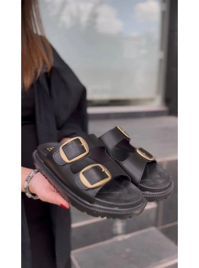 KBTX-1 Kuback Siyah Günlük Kadın Terlik