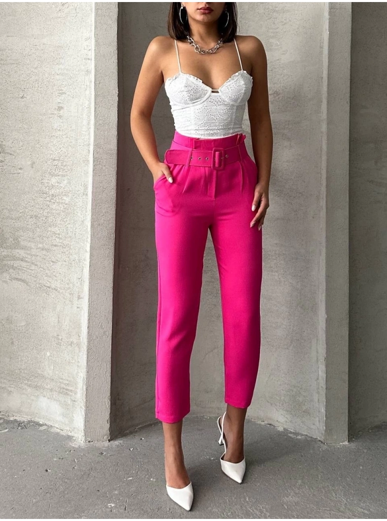 Kemerli havuç pantolon