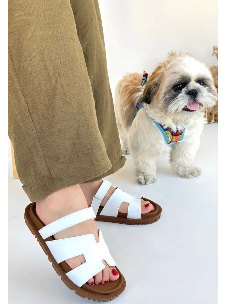 Kooni Beyaz Cilt Terlik