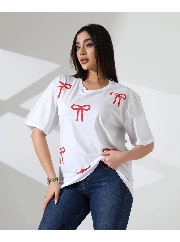 Kurdele baskılı tişört