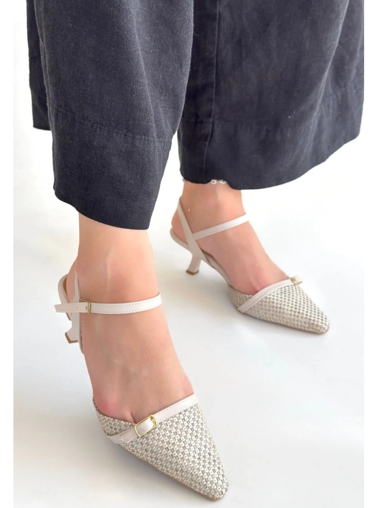 Lanna Bej Cilt Topuklu Ayakkabı