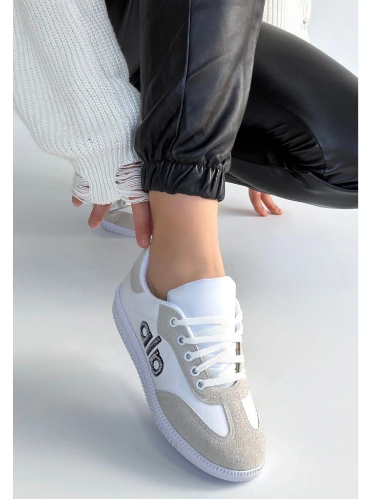 Lendo Beyaz Cilt Bağcıklı Spor Ayakkabı