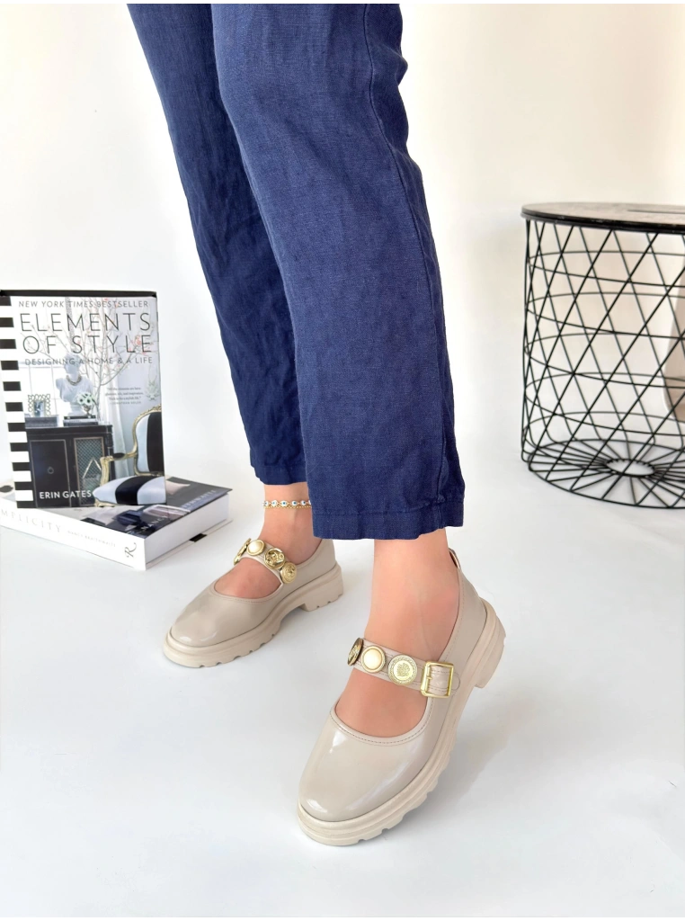 Okira Bej Rugan Oxford Ayakkabı