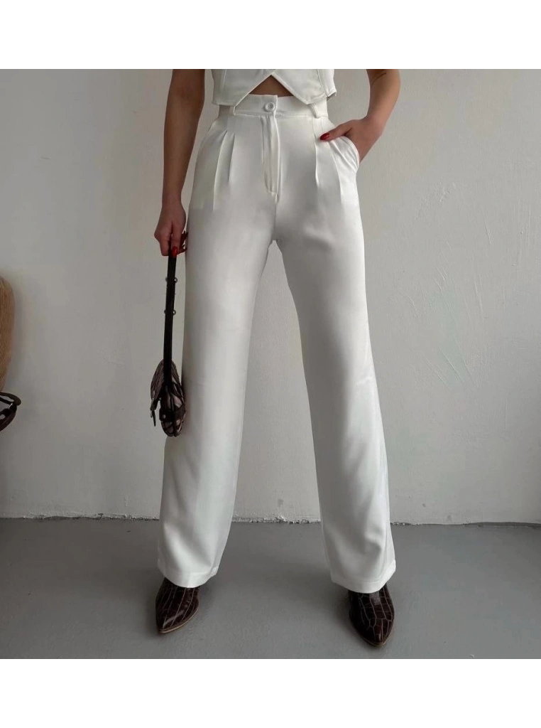 Palazzo pantolon beyaz s23211