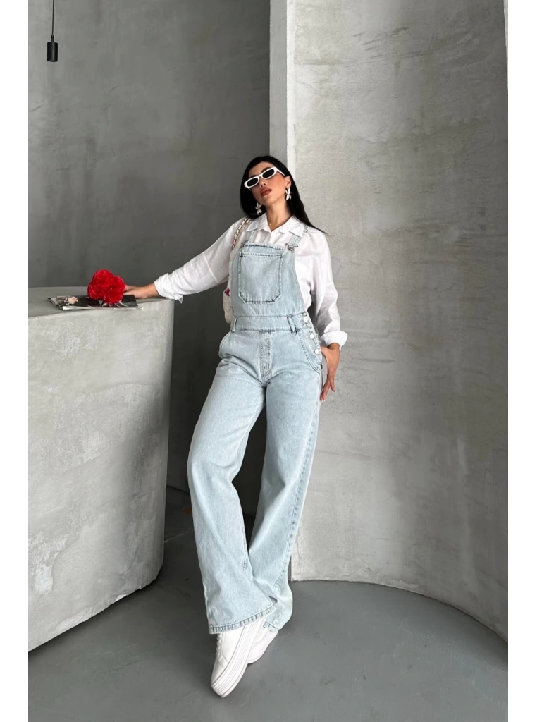 Pantolon kar yıkama salopet mavi d2514