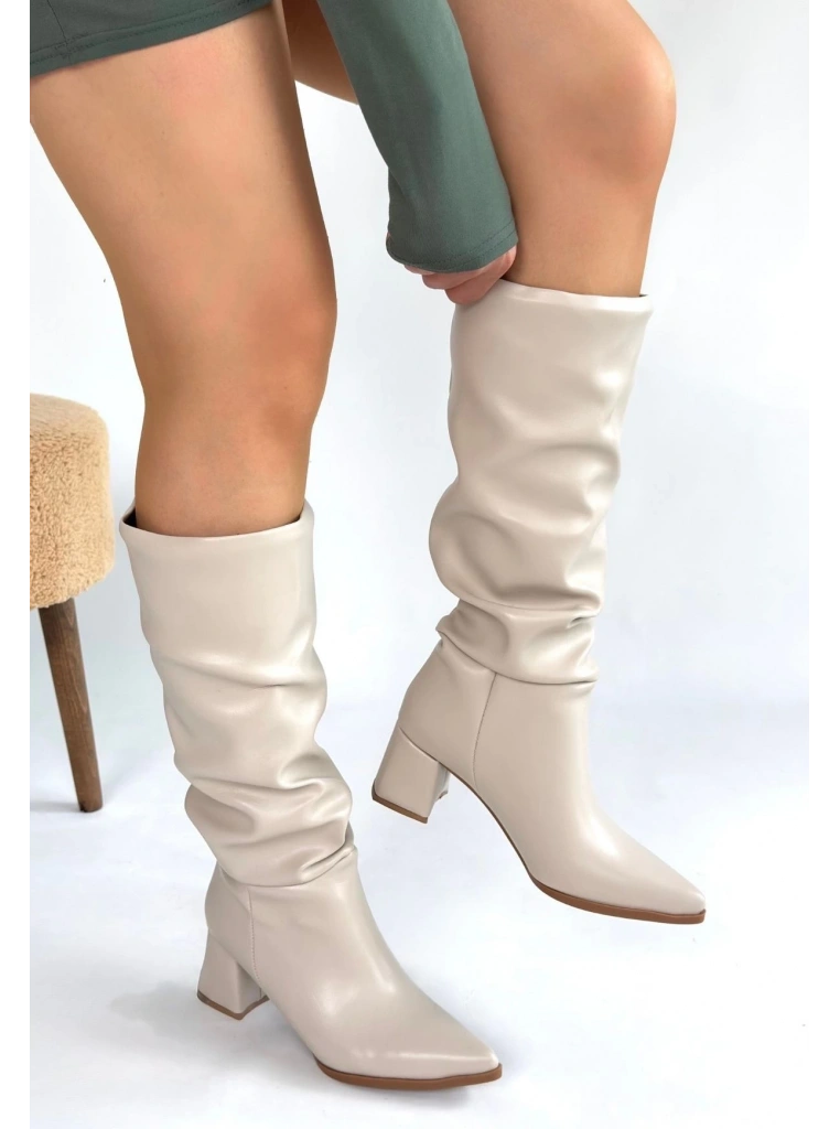 Pitay Ten Cilt Topuklu Çizme