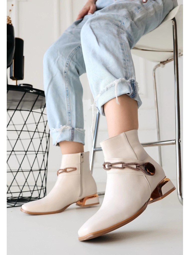 Roxani Bej Cilt Topuklu Bot