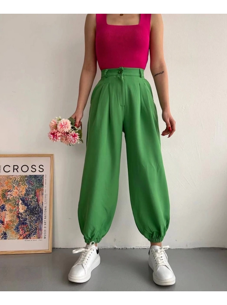 Şalvar pantolon yeşil s23202