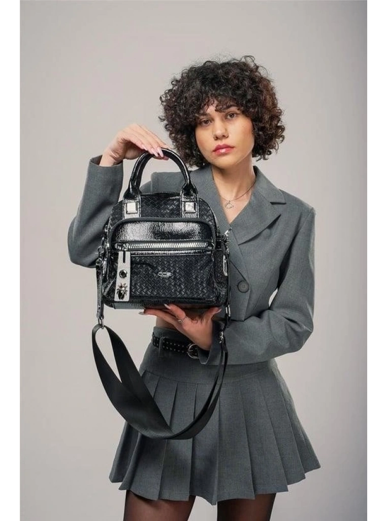 Şaty Siyah Cilt Ve Omuz Çantası