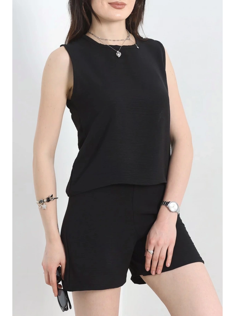 Şortlu Ayrobin takım siyah