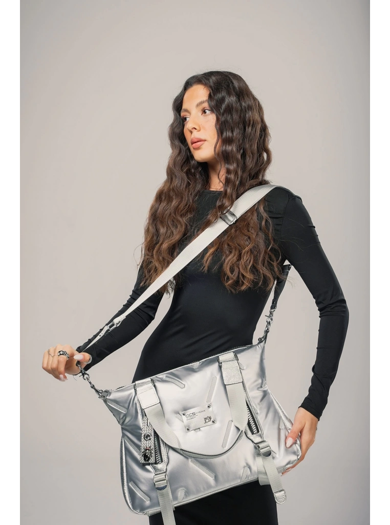 Tiven Gri Cilt Omuz Ve Kol Çantası