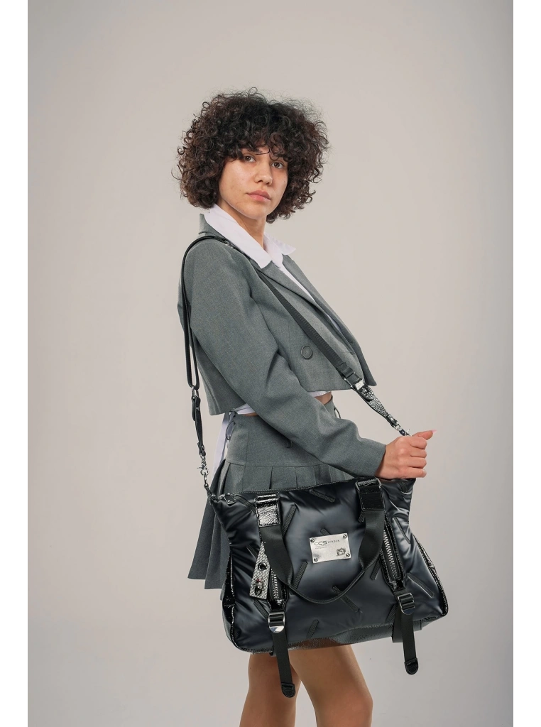 Tiven Siyah Cilt Omuz Ve Kol Çantası