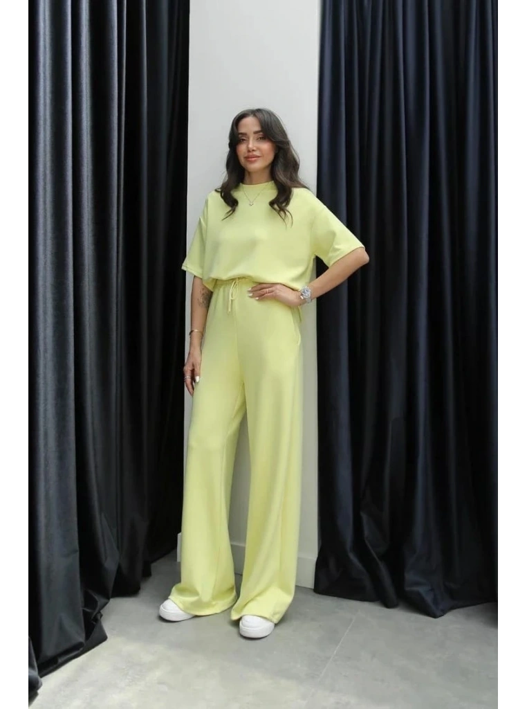 Tshirt alt üst modal takım sarı