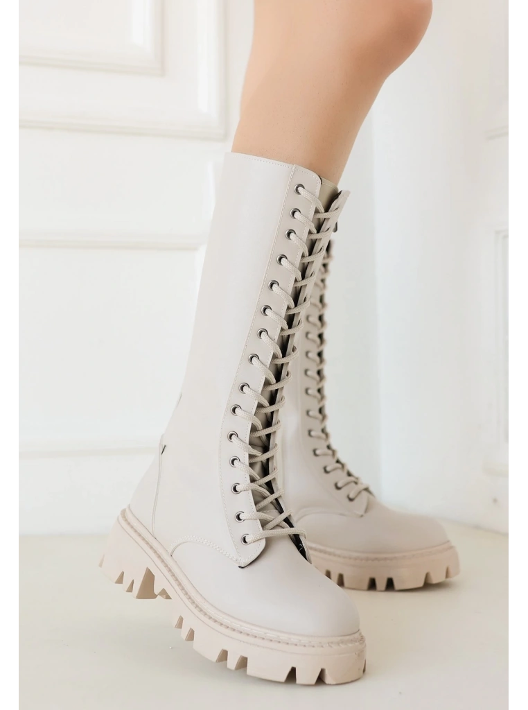 Uliza Bej Cilt Bağcıklı Çizme