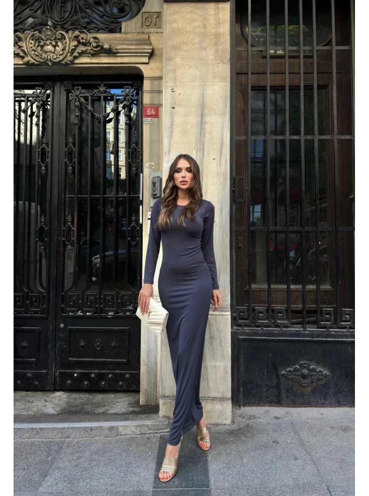 Uzun kollu uzun elbise