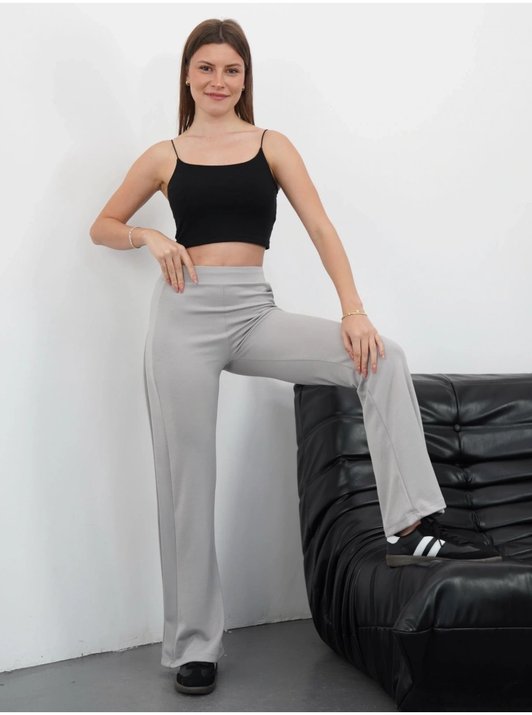 Yandan katlamalı pantolon Gri