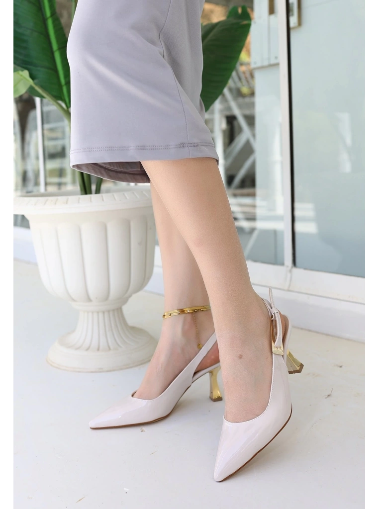 Zalin Bej Rugan Topuklu Ayakkabı