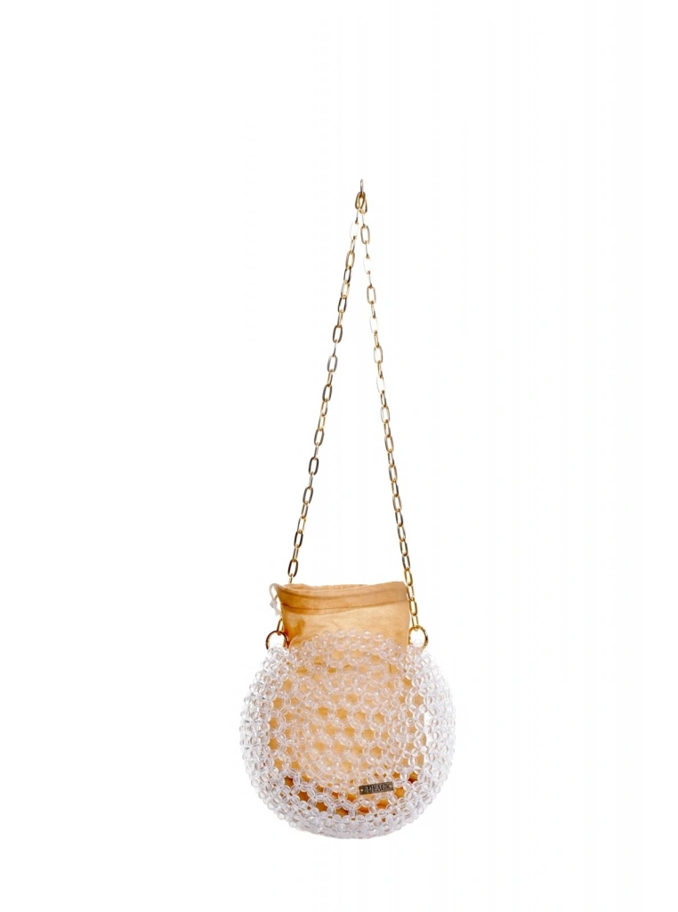 Zincir kollu taş işlemeli çanta kese model