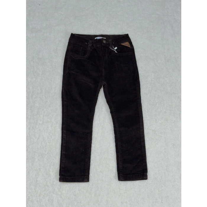 4-5 yaş erkek çocuk A kalite kadife dar paça pantolon kahve