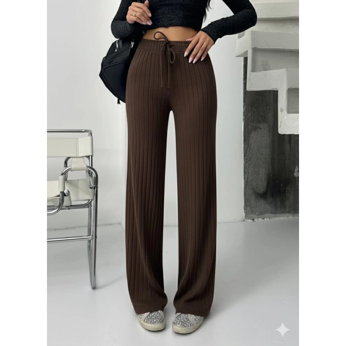 Fitilli şardonlu pantolon kahve a4058
