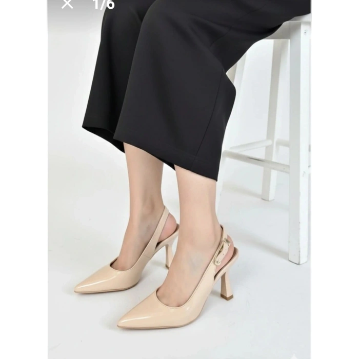 Hies Bej Rugan Topuklu Ayakkabı