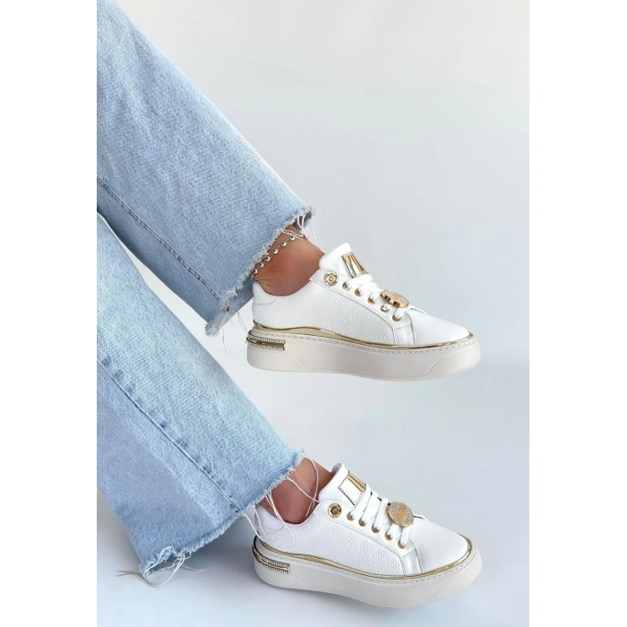 Jlar Beyaz Cilt Bağcıklı Spor Ayakkabı